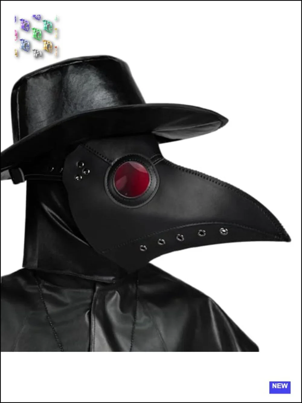 10-in-1 Plague Doctor Costume Set for Kids Halloween Cosplay Polyester Child